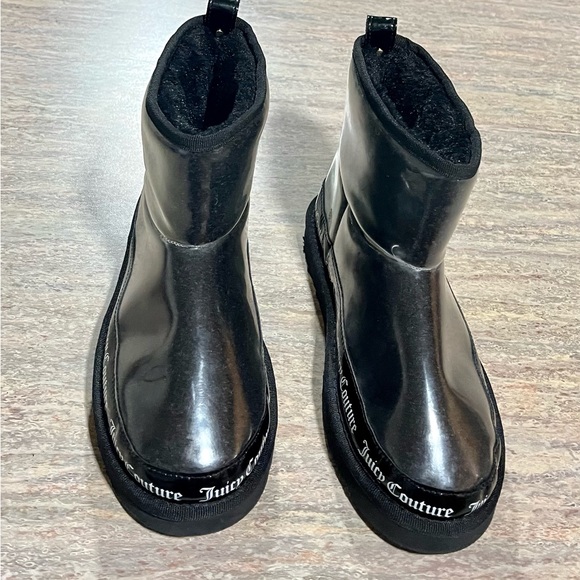 Juicy Couture Shoes - Juicy Couture clear rubber ankle boots with black faux fur